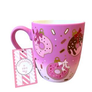 Peppermint & Pine Pink Donuts Soft Touch Coffee Cocoa Mug NEW